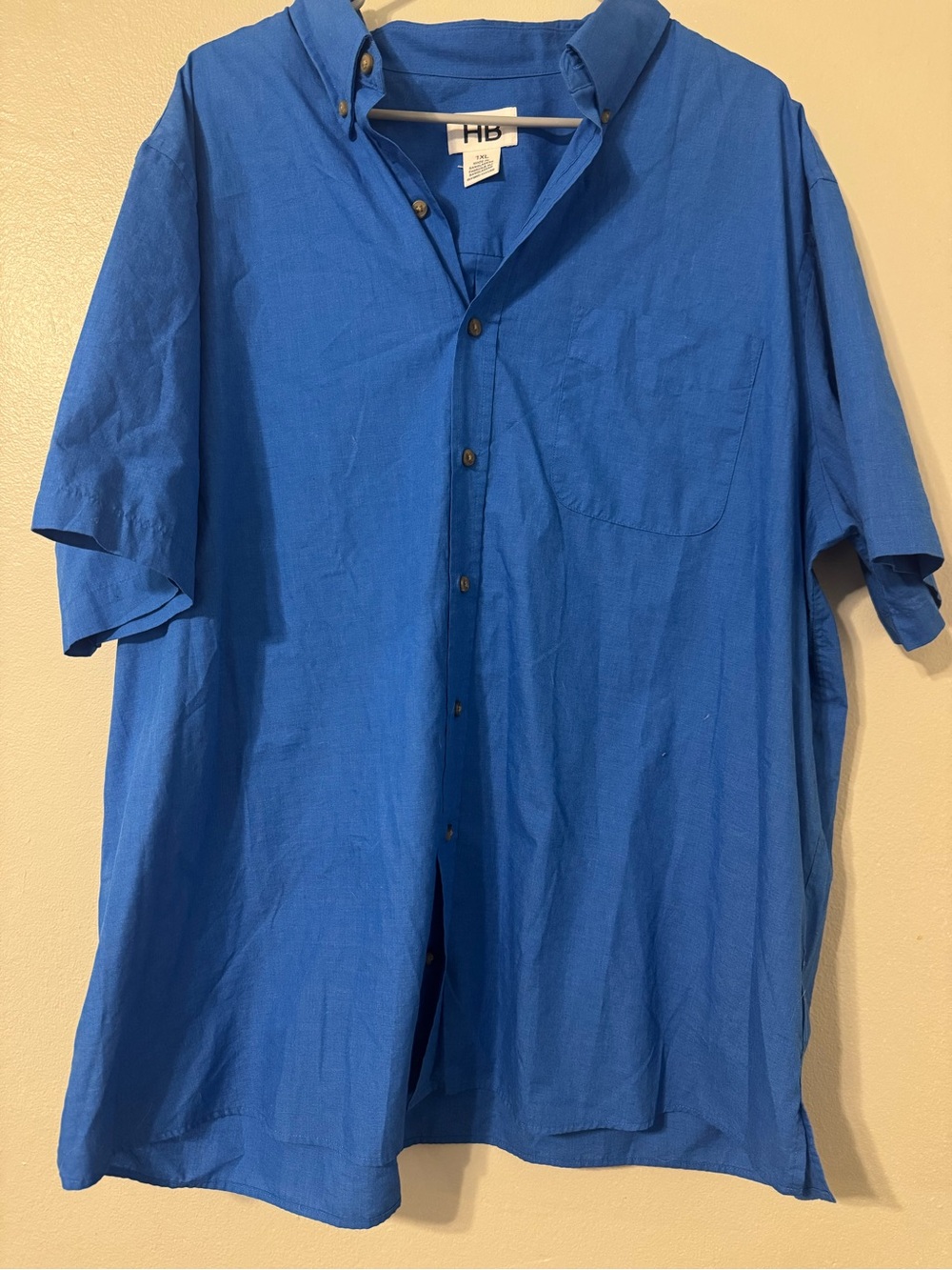 Men’s Casual Short-Sleeve Button-Down Shirt — Blue